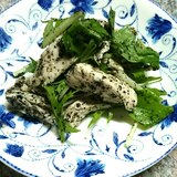 鶏胸肉と水菜の胡麻サラダ